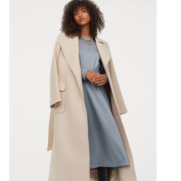 Giuliva Heritage XH&M dusky Blue Satin Crepe Long Sleeves Dress S - Picture 13 of 14